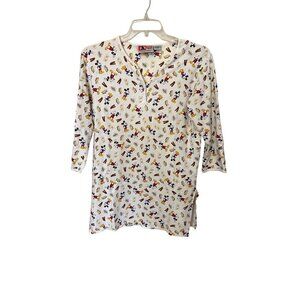 VTG  Disney Mickey Mouse Womens Sleep Shirt Top Sz Small bacon Eggs